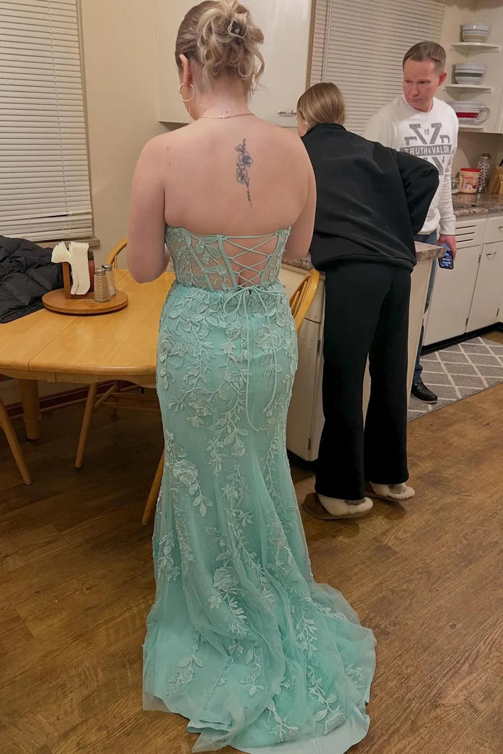 Sweetheart  Lace Mermaid Long Formal Dress