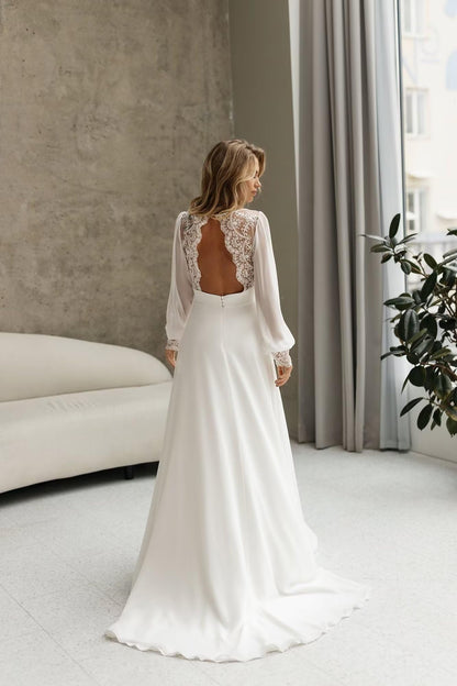 New Pattern Wedding Dress Princess Lace Off Shoulder Long Sleeves Luxury Ball Gown Bridal Dresses Formal Women's Dresses