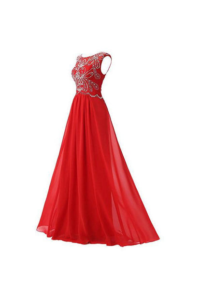 Floor Length Bridesmaid Dress Cap Sleeves Chiffon Gown