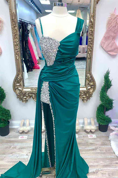 Sweep/Brush Train Dresses  Fuchsia Beaded Long Prom Dress