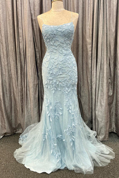 Appliques Mermaid Long Prom Dress
