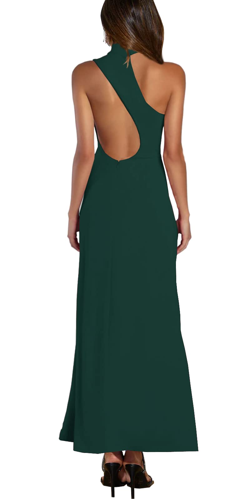 Wedding Guest Dresses Women's Halter Neck One Shoulder Slit Asymmetrical Cutout Party Maxi Dresses Evening Dresses Formal Dresses