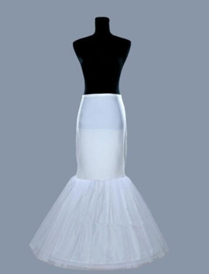 Petticoat Hoop Skirt Sheath Floor Length Mermaid Wedding Slips Gown Slip  Organza / Lycra Under Skirt