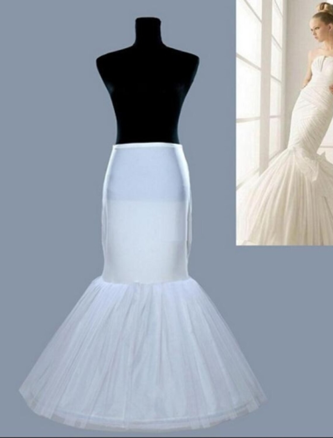 Petticoat Hoop Skirt Sheath Floor Length Mermaid Wedding Slips Gown Slip  Organza / Lycra Under Skirt