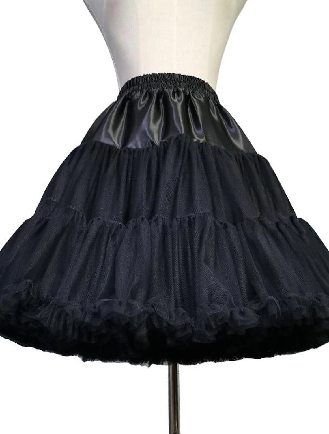 Mini Skirts Ruffle Layered Tulle Petticoat Engagement Tulle Knee-Length Petticoats With Gore