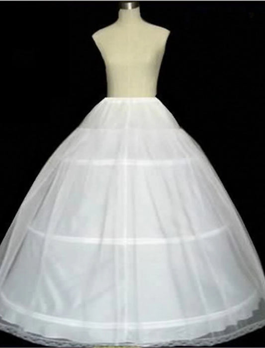 Petticoat Hoop Under Skirt Floor Length Bridal Women's 3 Hoops Wedding Party Adults' Petticoat