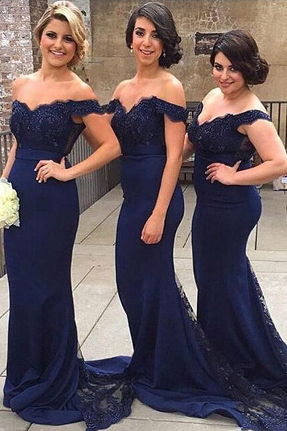 Mermaid Off-the-Shoulder Sweep Train  Bridesmaid/Prom Dress