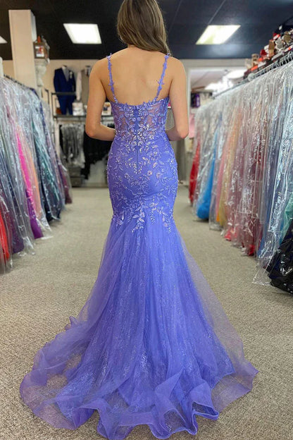 Gorgeous Mermaid Straps  Long Prom Dress with Appliques