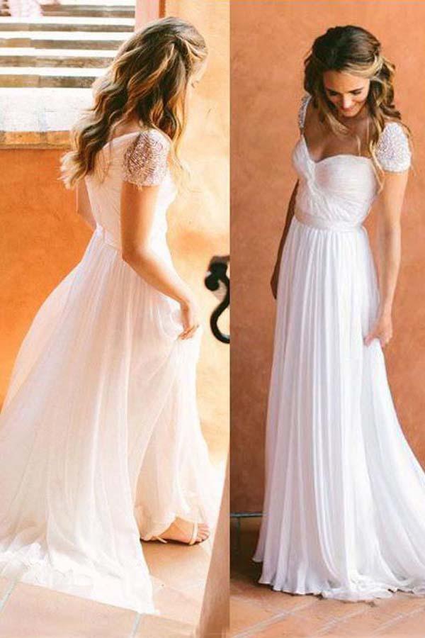 Nice Long Wedding Dresses With Chiffon A-line/Princess Zipper