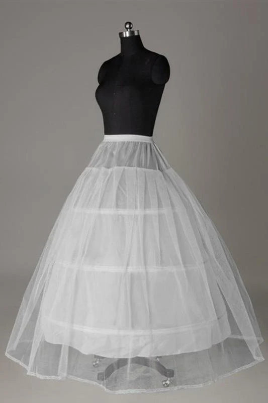 White Ball Gown Petticoats  Floor Length 2 Tiers/Layers Women Party Prom Dress  Under Skirt Wedding Dress Slips Petticoats