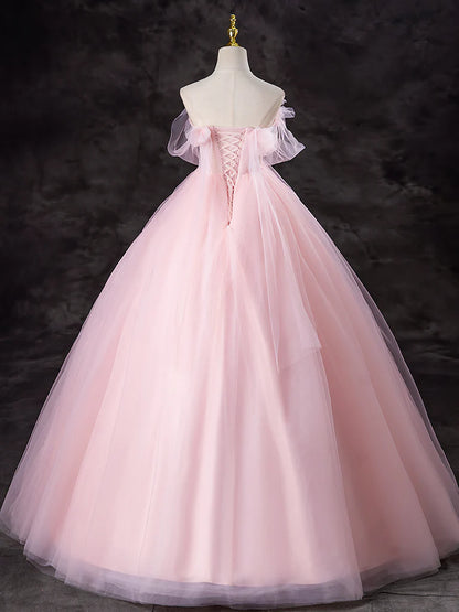 A-Line Tulle Sweet Princess Dress Long Atmosphere Elegant Long Prom Dress