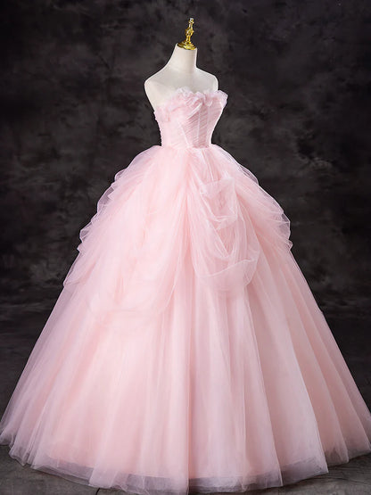 A-Line Tulle Sweet Princess Dress Long Atmosphere Elegant Long Prom Dress