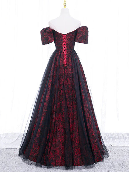 A-Line Tulle Lace Long Atmosphere Fantastic Prom Dress Elegant Unique Evening dress