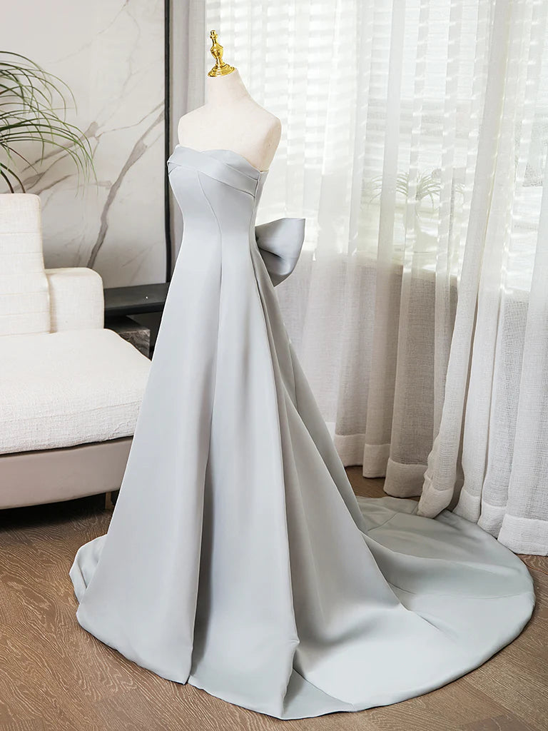 Sweetheart Strapless Evening Dress Satin Long Dress Formal Dress