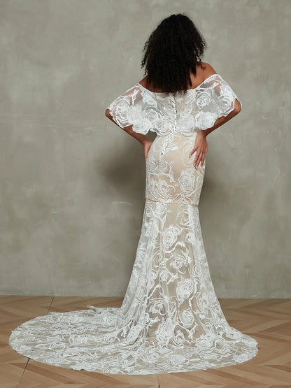 Mermaid Cultivate oneself  Off The Shoulder Lace Fashion Graceful Wedding Dresses