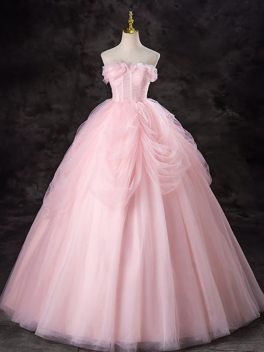 A-Line Tulle Sweet Princess Dress Long Atmosphere Elegant Long Prom Dress