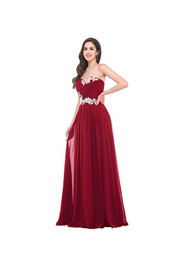 Strapless Long  with Appliques Prom Dresses