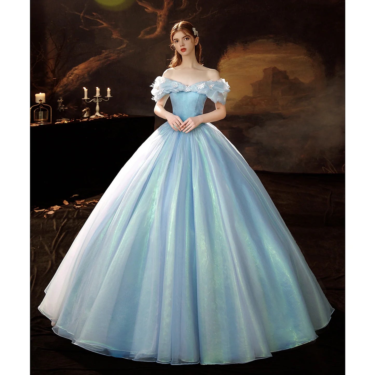 Princess Shakespeare Gothic Rococo Vintage Inspired Princess Dress Party Costume Masquerade Prom Dress Women's Costume Vintage Cosplay Party Masquerade Wedding Party 3/4-Length Sleeve Ball Gown Dress