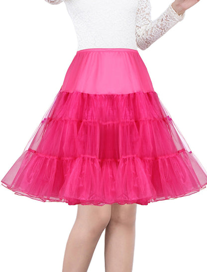 Girl Under Skirt Petticoat Hoop Skirt Half Slip Knee Length Solid Colored Petticoat