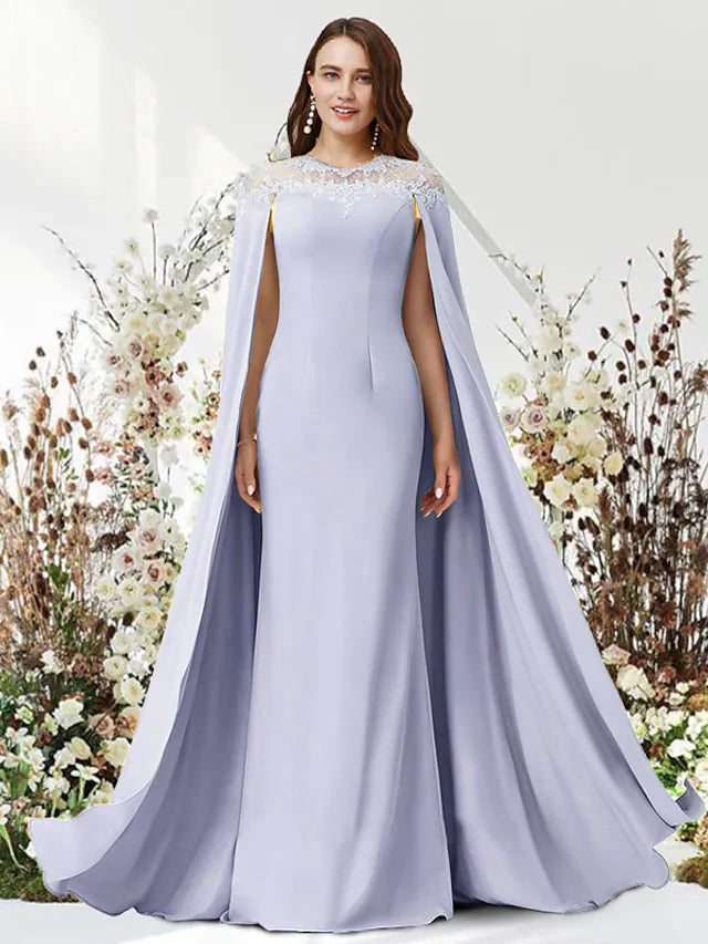 Two Piece Sheath / Column Evening Gown Luxurious Dress Party Wear Floor Length Sleeveless Jewel Neck Chiffon with Sleek $149.99