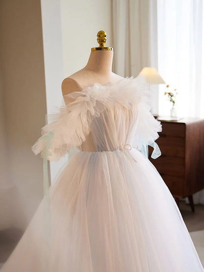 Wedding Dress A-Line Tulle Fantastic Long Dress Atmosphere Formal Dress