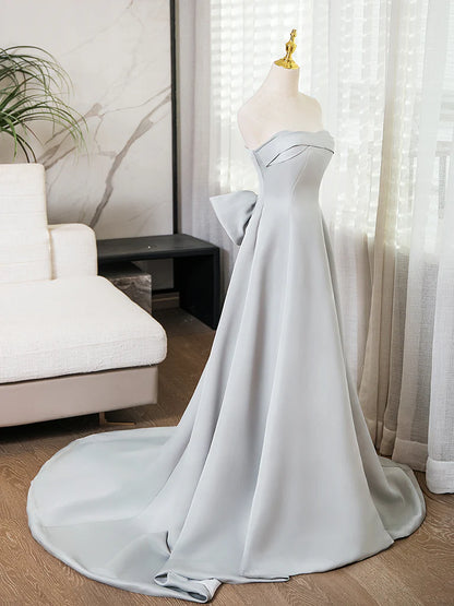 Sweetheart Strapless Evening Dress Satin Long Dress Formal Dress