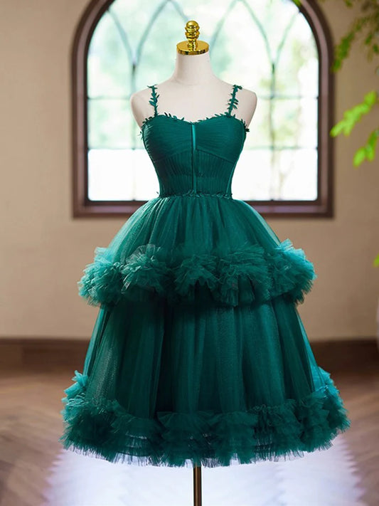 Sweet A-Line Tulle Short layered Cake skirt Prom Dress