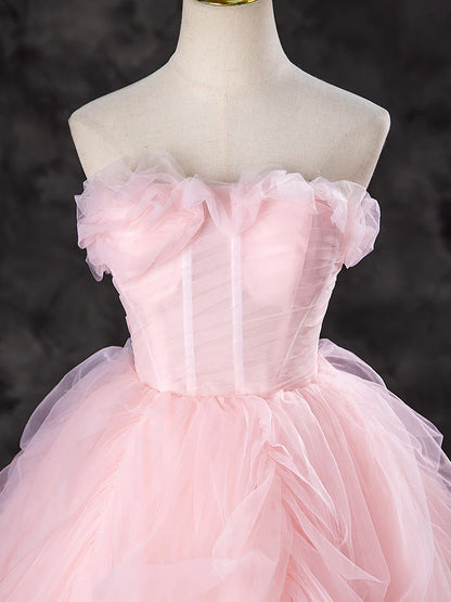 A-Line Tulle Sweet Princess Dress Long Atmosphere Elegant Long Prom Dress