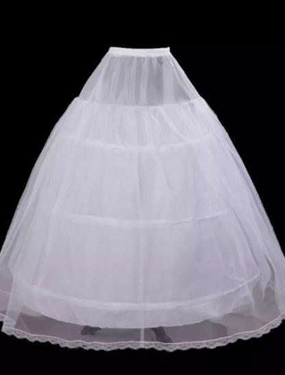 Petticoat Hoop Under Skirt Floor Length Bridal Women's 3 Hoops Wedding Party Adults' Petticoat