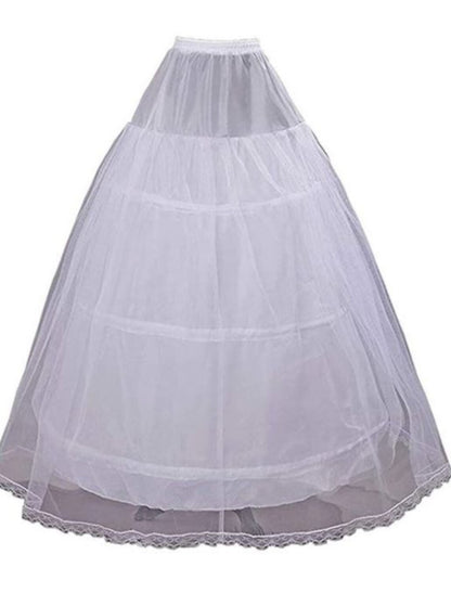 Petticoat Hoop Under Skirt Floor Length Bridal Women's 3 Hoops Wedding Party Adults' Petticoat